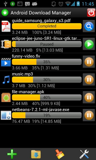 Android-Download-Manager-interface