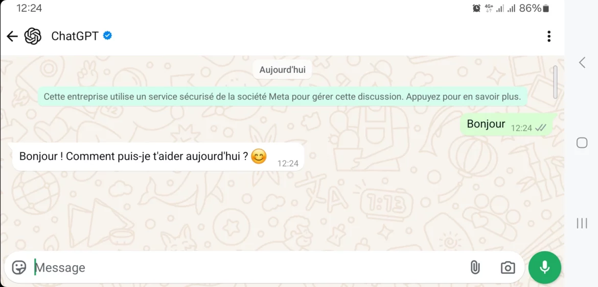 ChatGPT sur Whatsapp