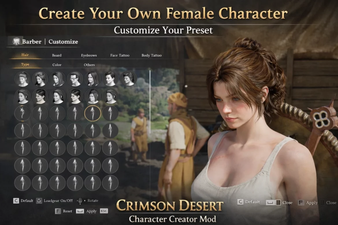Crimson Desert personnage féminin - mods