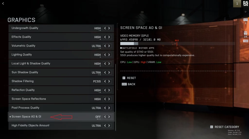 Disable the Screen Space AO & GI setting