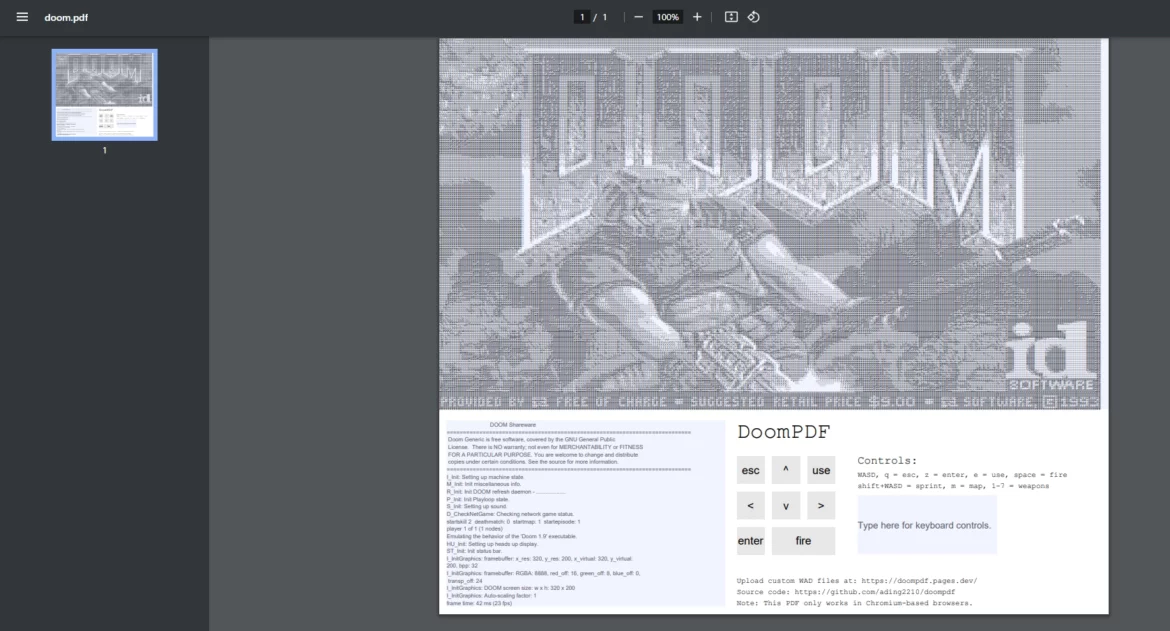 Doom dans un PDF Doom dans un PDF