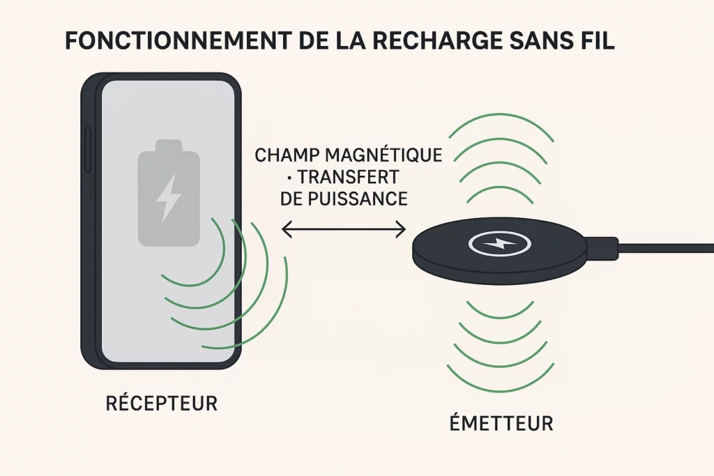 Recharge sans fil - Illustration créé par IA