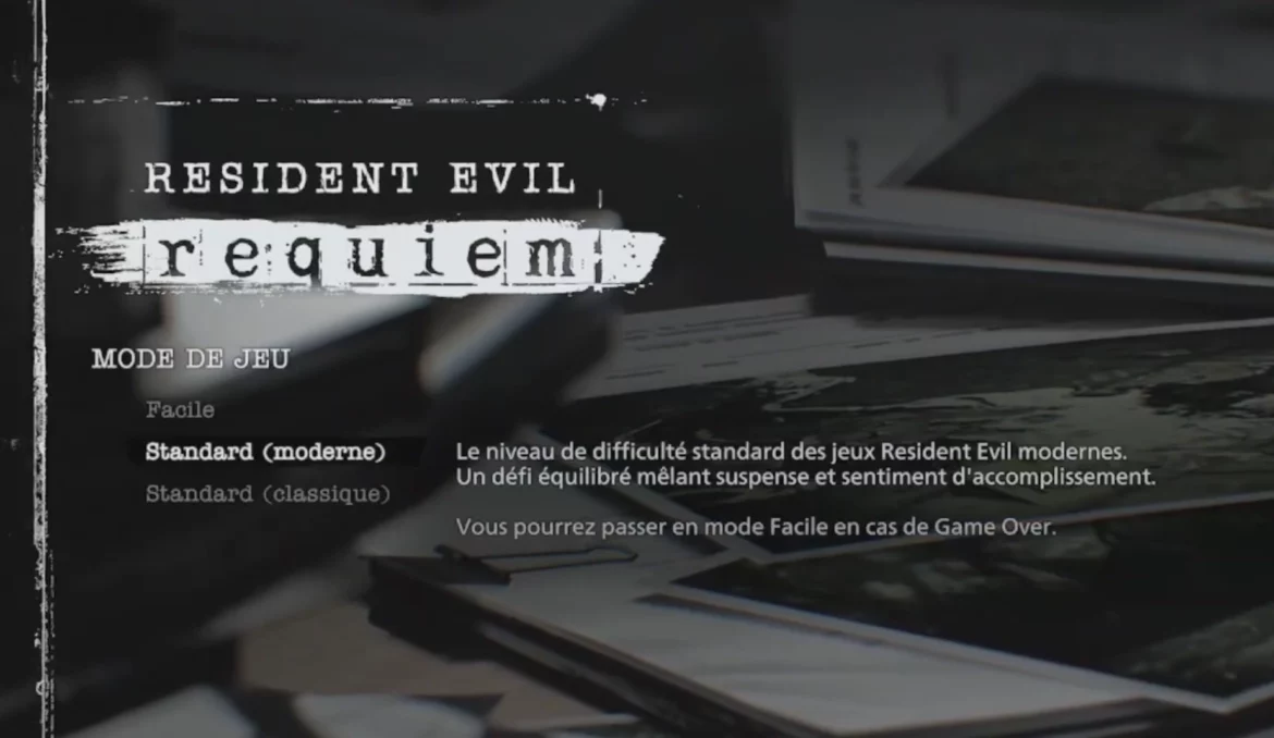 Resident Evil Requiem changer difficulté
