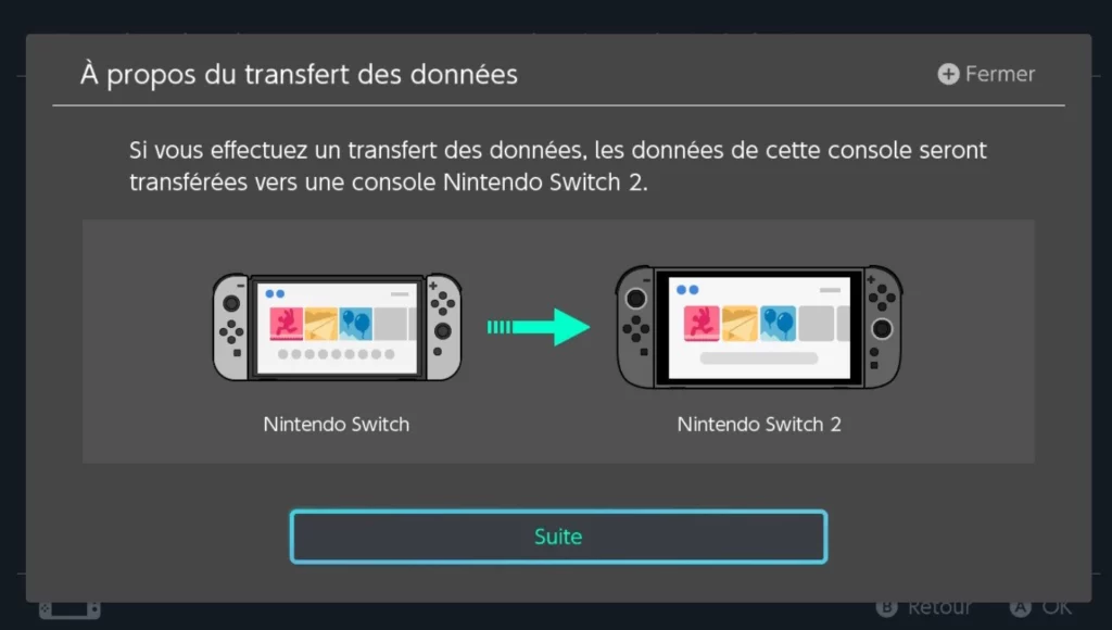 Transférer ses données - Mise à jour Switch 2