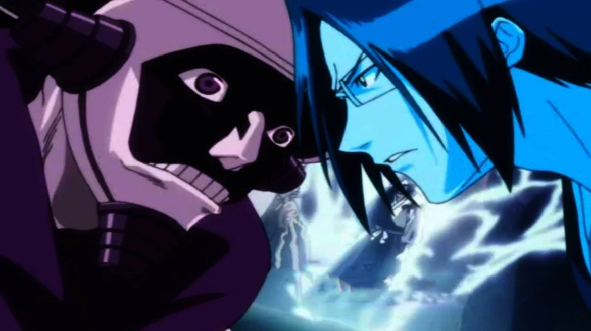 Uryu Ishida contre Mayuri dans Bleach