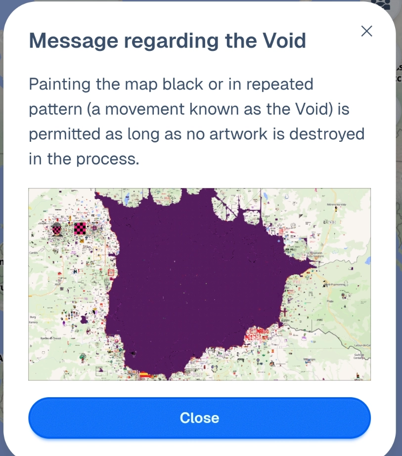 Wplace Andorra void - Message du staff