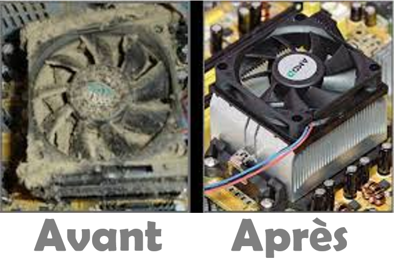 avant apres nettoyage processeur