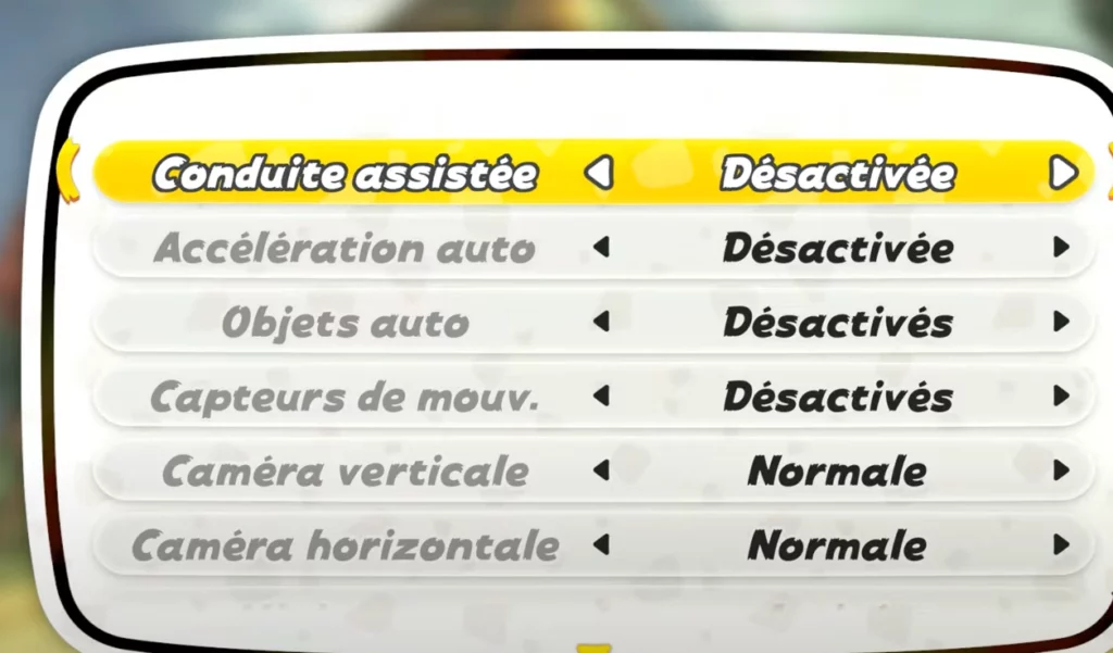 Conduite assistée Mario Kart World