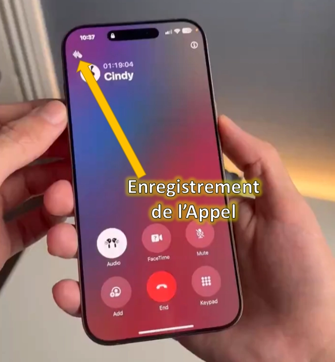 Enregistrer appel iPhone iOS 18.1