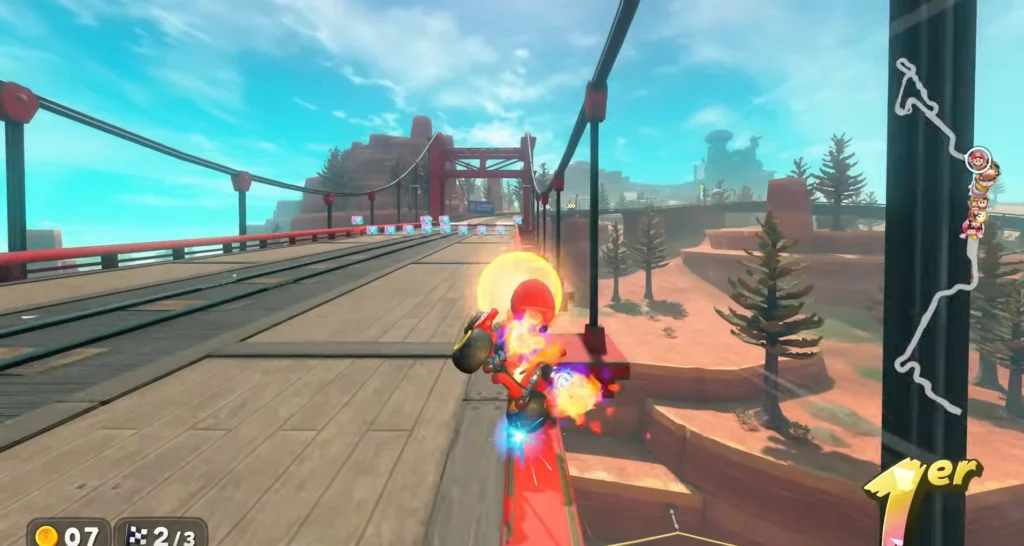 Mario Kart World rails murs