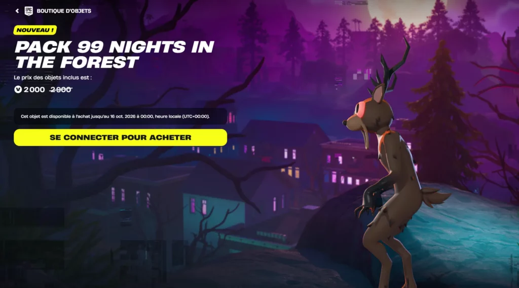 pack 99 Nights in the Forest Fortnite