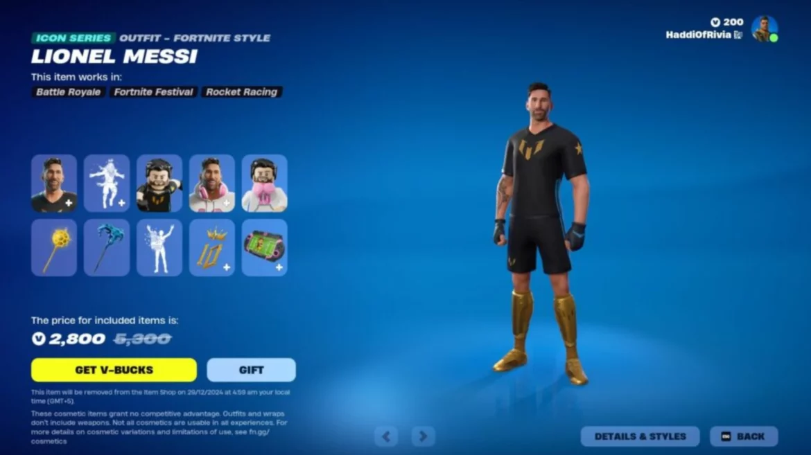 skin Lionel Messi dans Fortnite